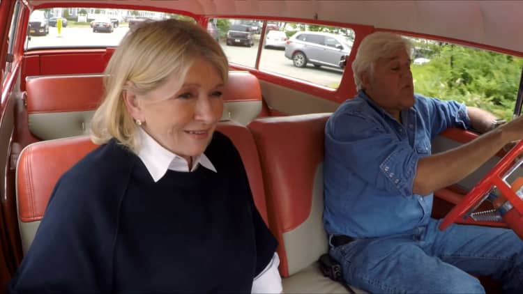 Jay Leno and Martha Stewart talk success, doubters and cars