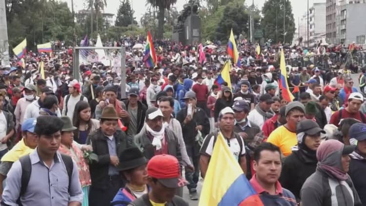 Protests grow violent in Ecuador as citizens rebel against fuel subsidy removal
