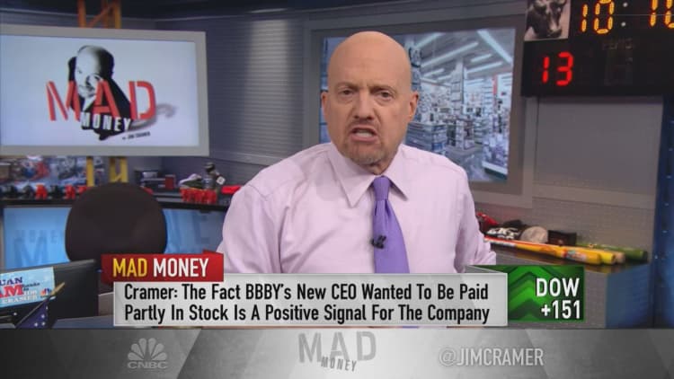Buy 'small portion' of BBBY, says Jim Cramer, in major shift