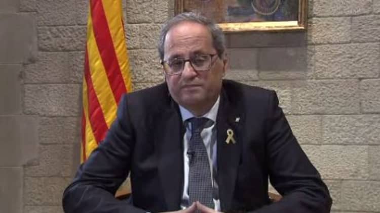 Prison sentencing of pro-independence activists 'unjust', Catalan regional leader says