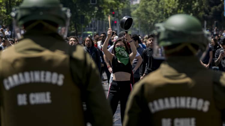 Chile extends state of emergency after weekend of violent protests