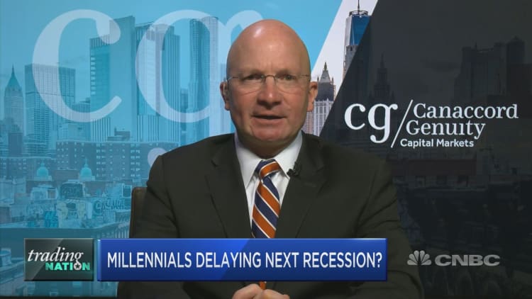 Millennials are keeping the US out of recession, Canaccord Genuity's Tony Dwyer suggests