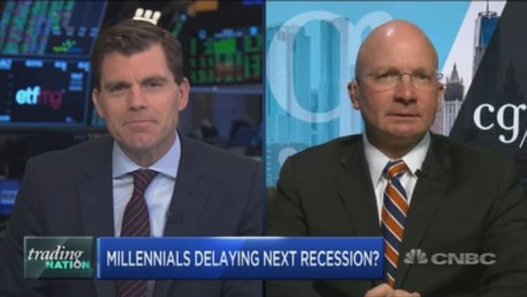 Wall Street bull Tony Dwyer believes millennials are pushing recession risks lower