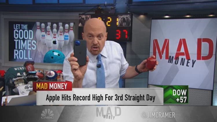 Apple is on fire and helping the chip stocks rally, Jim Cramer says