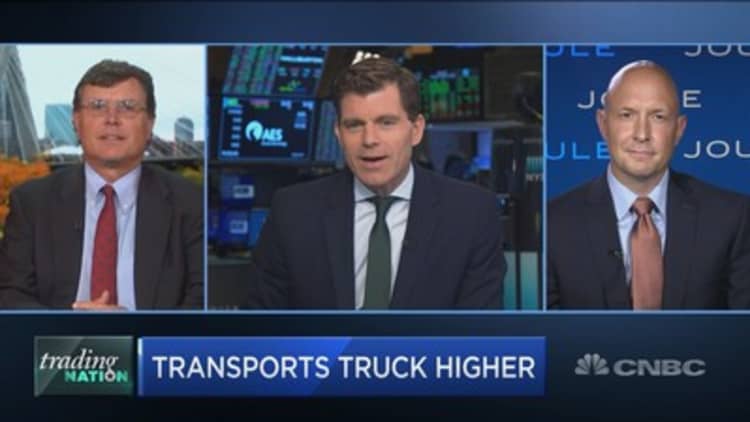 This one group of stocks holds the transports rally in the balance