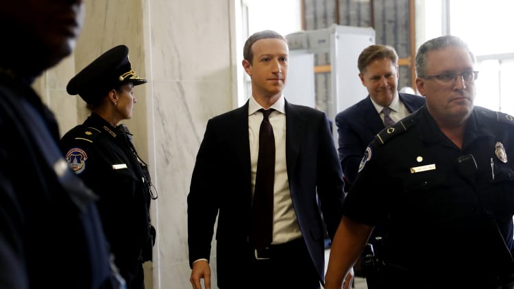Mark Zuckerberg arrives on Capitol Hill