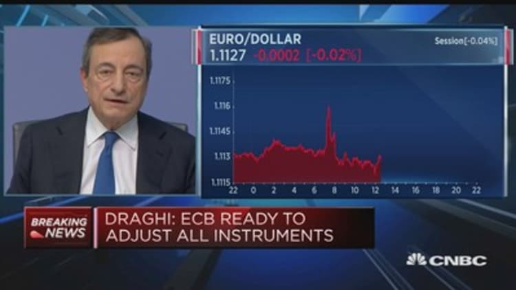 Geopolitics and protectionism are risks to the European economy, ECB's Draghi says