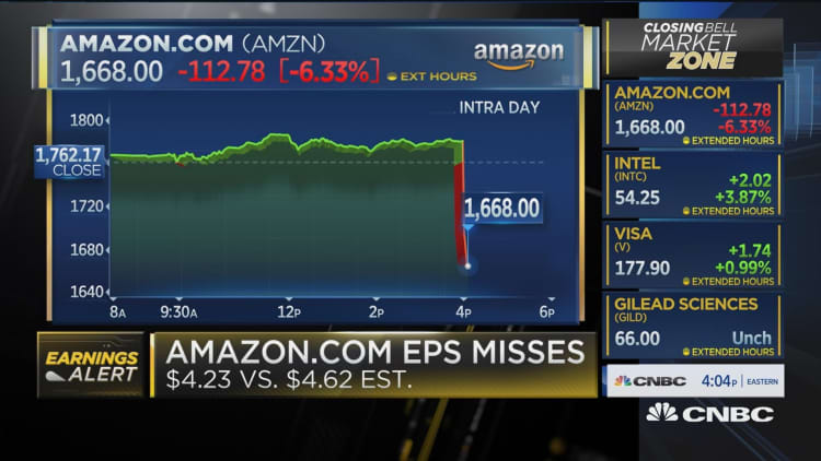 Amazon misses on earnings, beats on revenue