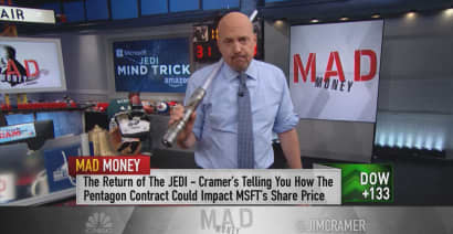JEDI contract means a lot more for Microsoft than Amazon, Jim Cramer says