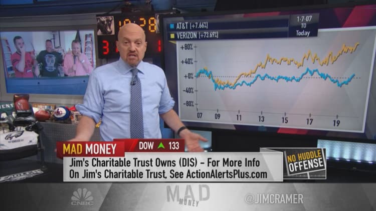 Jim Cramer: Dow and AT&T are now safe yield and growth plays