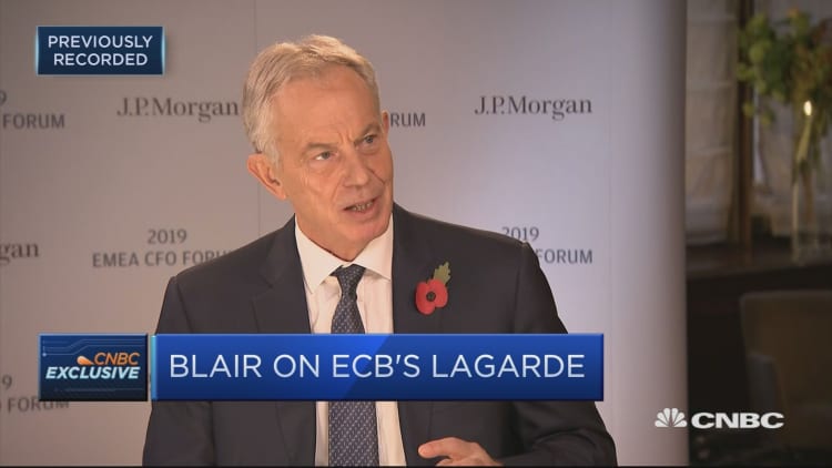 'Really troubled' by concept of negative rates, former UK leader Tony Blair says