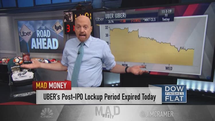 Jim Cramer says buy Lyft, but remains hesitant about Uber