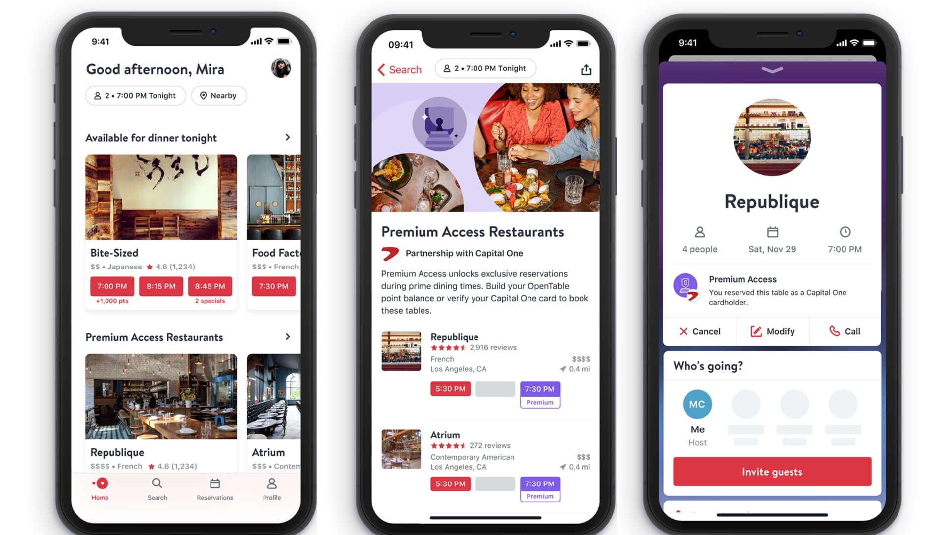 Capital One partners with OpenTable to provide exclusive reservation access