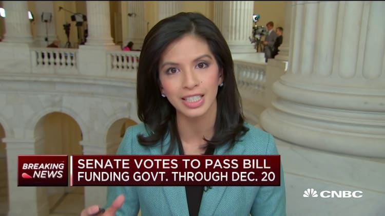 Senate votes to pass bill funding government through December 20