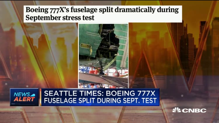 Seattle Times: Boeing 777X fuselage split during September test