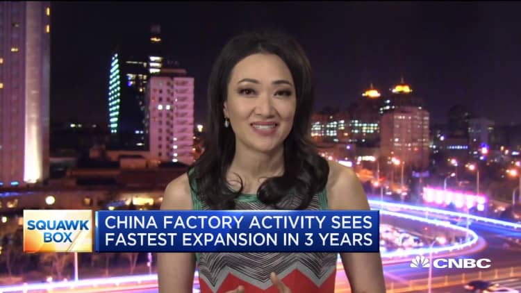 China factory activity sees fastest expansion in three years