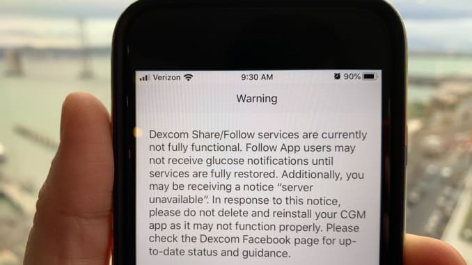 Dexcom is still experiencing intermittent technical issues. Erin Black, CNBC
