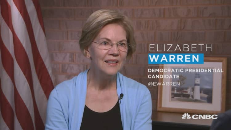 Democratic presidential candidate Elizabeth Warren on Brexit, billionaires and breaking up big companies
