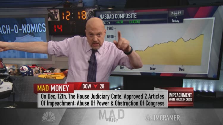 History on investors' side when it comes to impeachment, says Jim Cramer