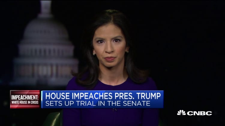 The House impeached Trump, setting up trial in the Senate