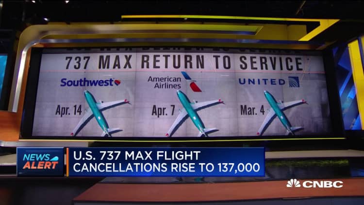 Boeing 737 Max US flight cancellations rise to 137,000