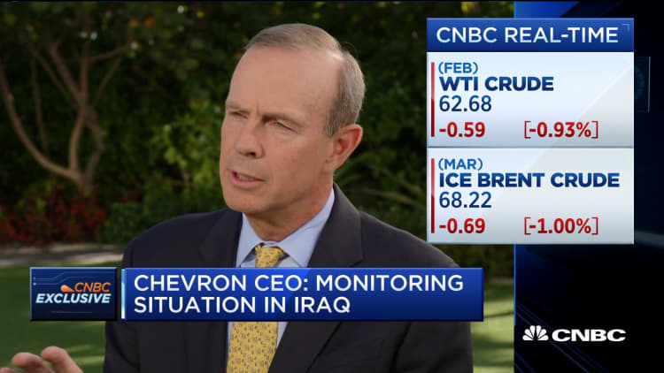 Chevron CEO Michael Wirth: It's unlikely US-Iran tensions will increase oil prices