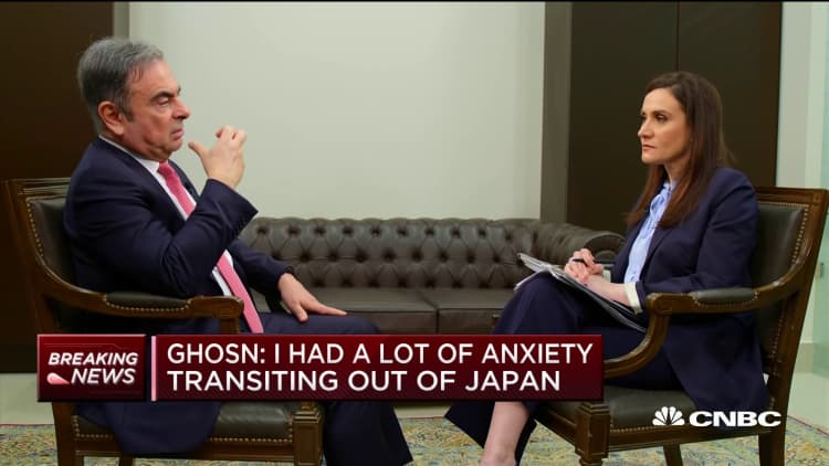 Ghosn to CNBC: I had a lot of anxiety transiting out of Japan