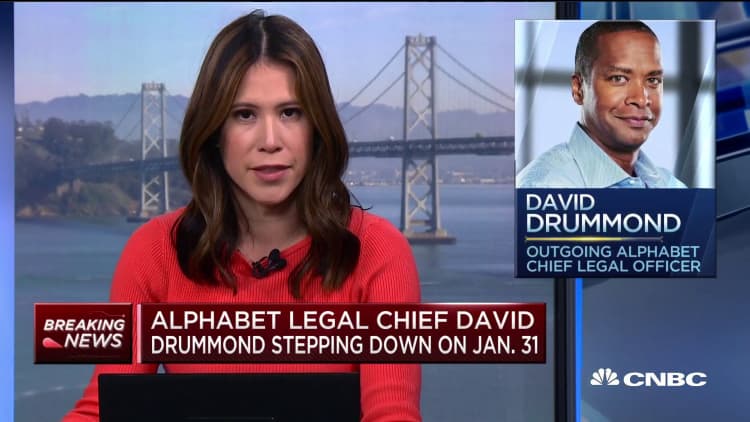 Alphabet legal chief David Drummond will step down on January 31