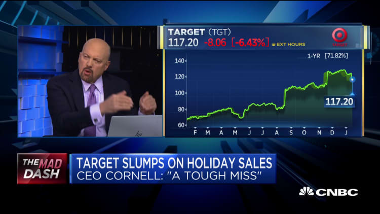 Jim Cramer on Target's holiday sales miss: This is a shocking number