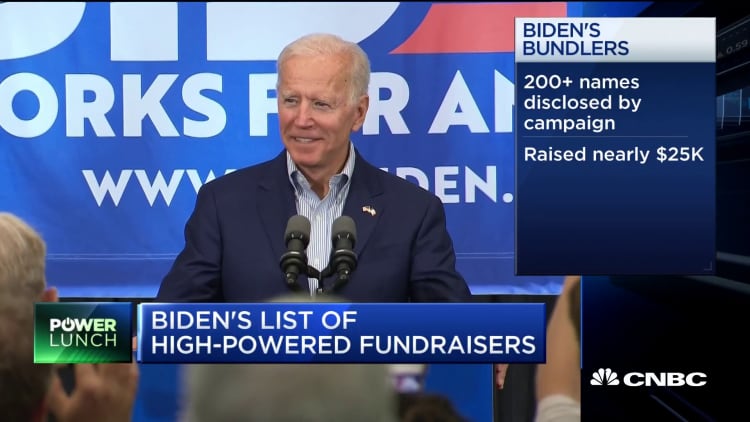 Democratic presidential candidate Joe Biden's high-powered fundraisers