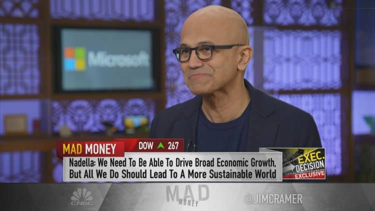 Microsoft CEO talks sustainability, artificial intelligence, privacy and satisfying shareholders