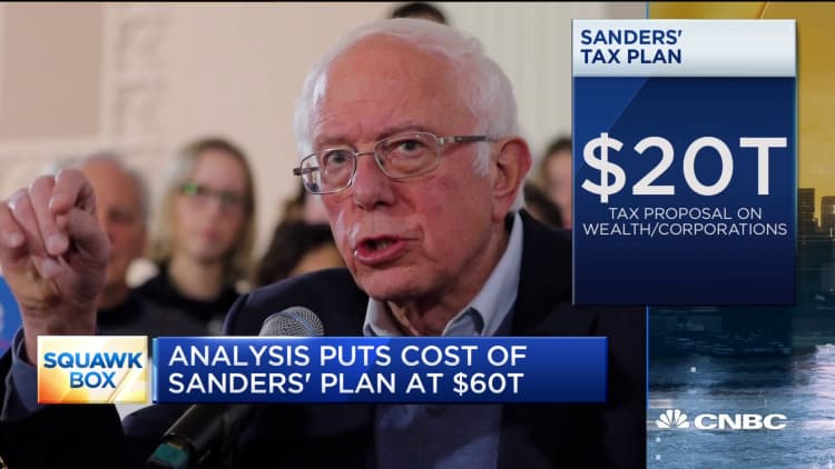 Analysis puts cost of Bernie Sanders tax plan at $60 trillion
