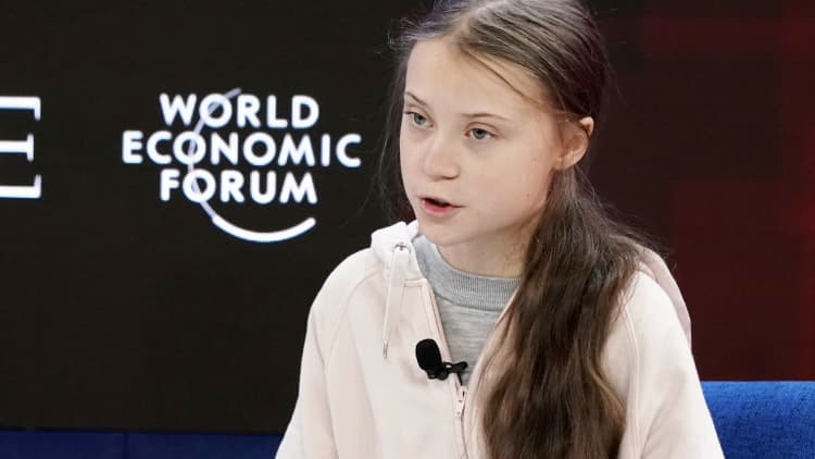 Greta Thunberg urges world leaders in Davos to tackle climate change