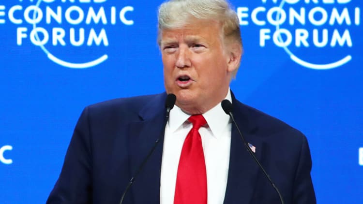 Trump tells world leaders at Davos to 'put their own citizens first'