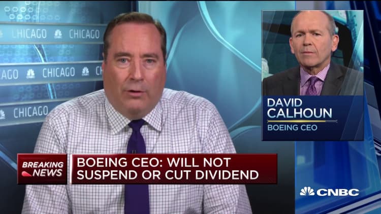 Boeing CEO: Will not suspend or cut dividend