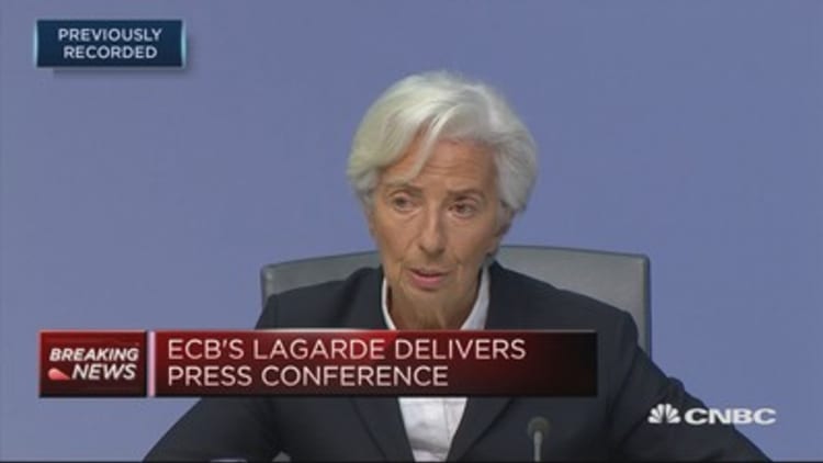 ECB's Lagarde delivers press conference after central bank holds rates