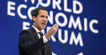 Venezuela's Juan Guaido pleads for international support in Davos