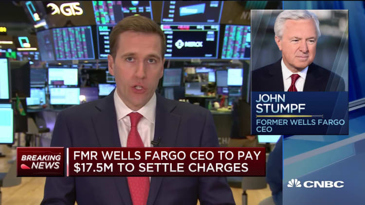 Former Wells Fargo CEO to pay $17.5M to settle charges, barred from industry
