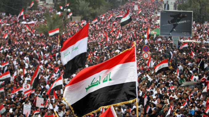 Rally de Irak contra las protestas estadounidenses