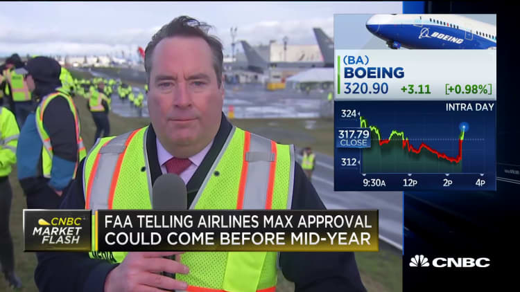 FAA telling airlines Boeing 737 Max approval could come before mid-2020