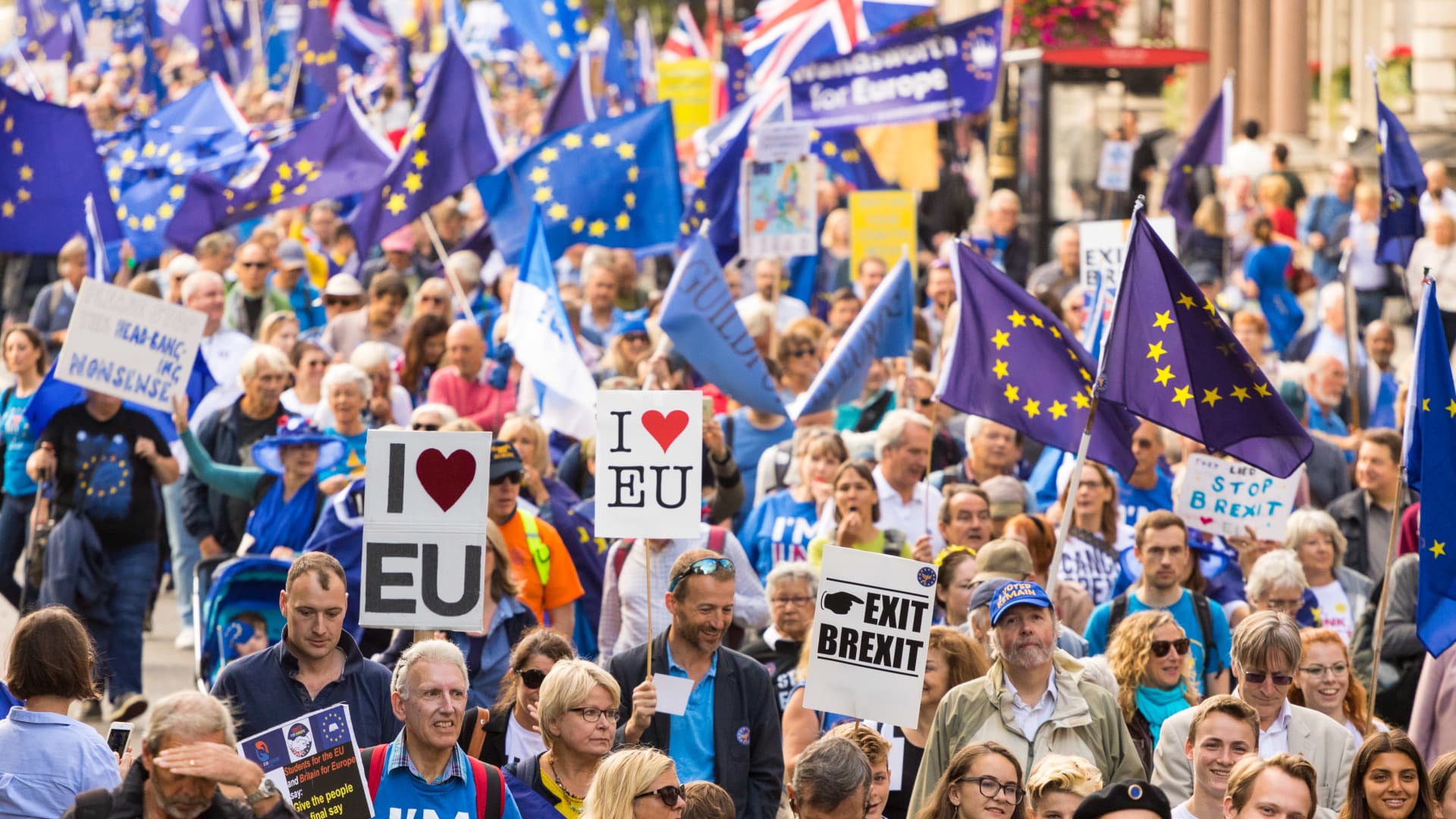 When Remainers protested against Brexit: Thousands of protesters gather in London on September 09, 2017 in London, England.