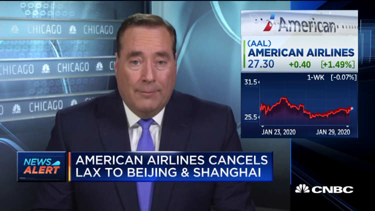 American Airlines cancels some flights from LAX to Beijing and Shanghai starting on February 9