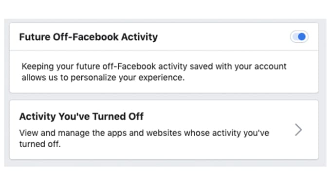 ONE TIME USE: Off-Facebook Activity - 106362187
