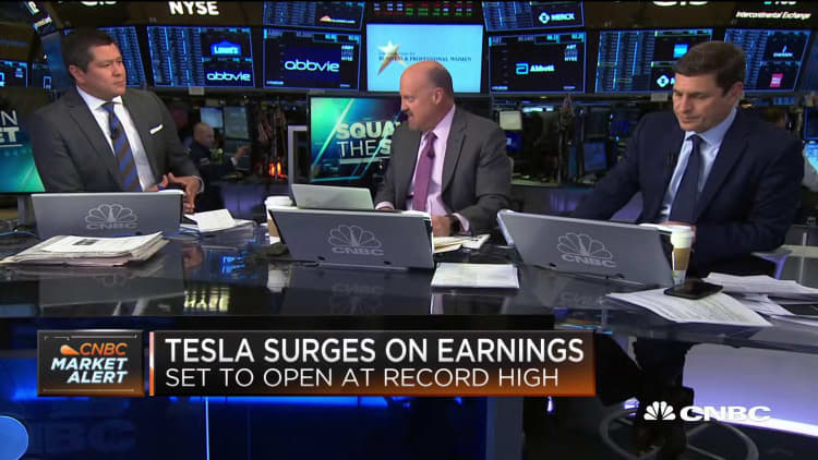 Jim Cramer explains how Tesla's rise is similar to Amazon, Netflix