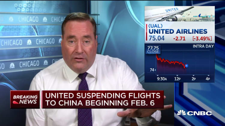 United the third airline to suspend flights to China beginning Feb. 6