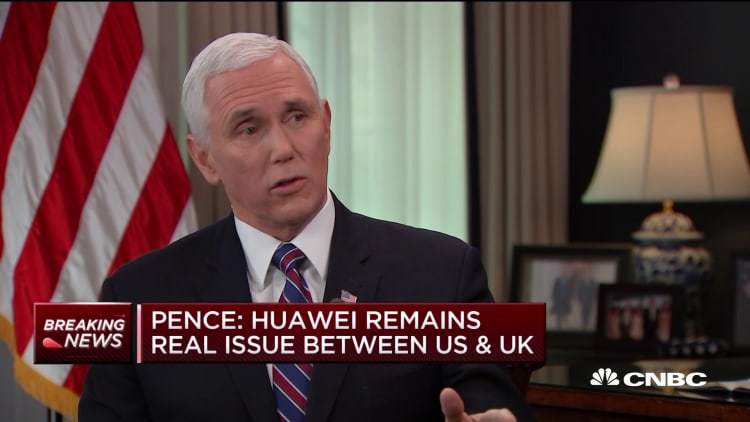 Pence: 'We'll see' if UK decision on Huawei is a dealbreaker for a trade pact