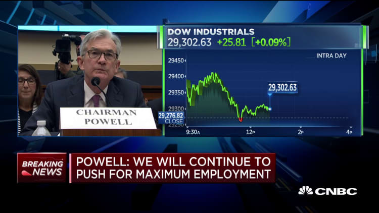 Fed's Jerome Powell asked about Trump's Dow pullback tweet