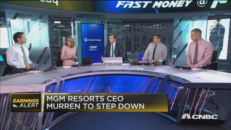 MGM CEO out, and the stock pops