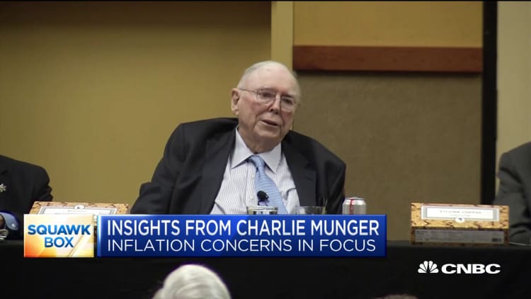 Charlie Munger says he's watching inflation, central banks closely