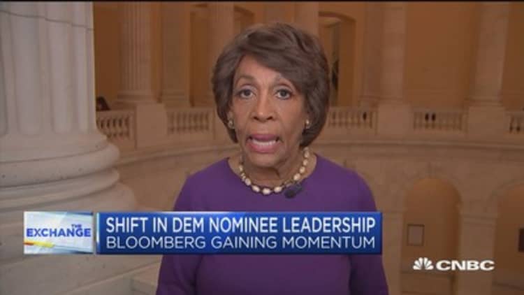 Maxine Waters sees little difference in Bloomberg using his fortune and others tapping donors